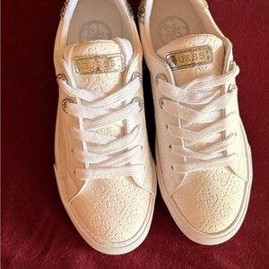 GUESS Women's Embossed White Sneakers